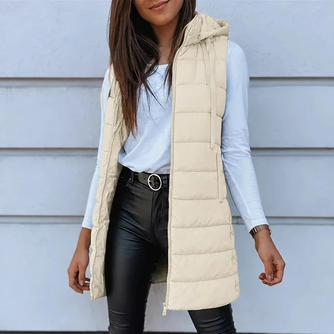 Coverelle – Long Hooded Puffer Vest