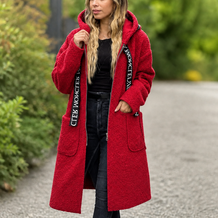 Wearbella – Hooded Zip-Front Long Coat