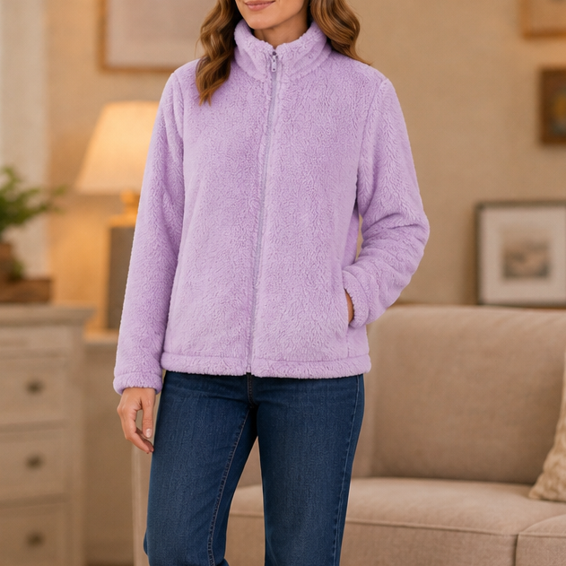 Velora – Plush Fleece Stand-Collar Jacket