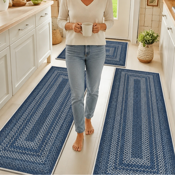 Wovenwell – Woven-Pattern Absorbent Kitchen Runner Rug