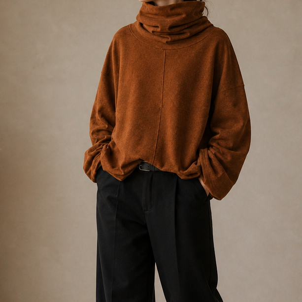 Cowlmara – Brushed Cowl-Neck Oversized Pullover