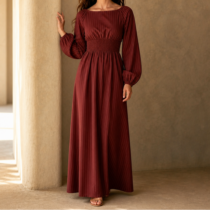 Wovelle – Smocked-Waist Pleated Maxi Dress