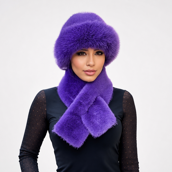 Veluna – Plush Winter Scarf And Hat Set