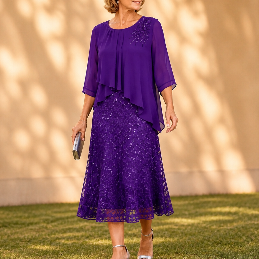 Elavine – Lace Overlay Dress That Moves With Grace, Not Against It
