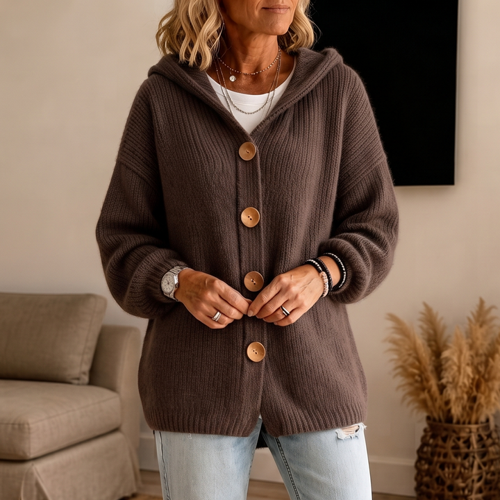 Ribelle – Chunky Rib-Knit Hooded Cardigan