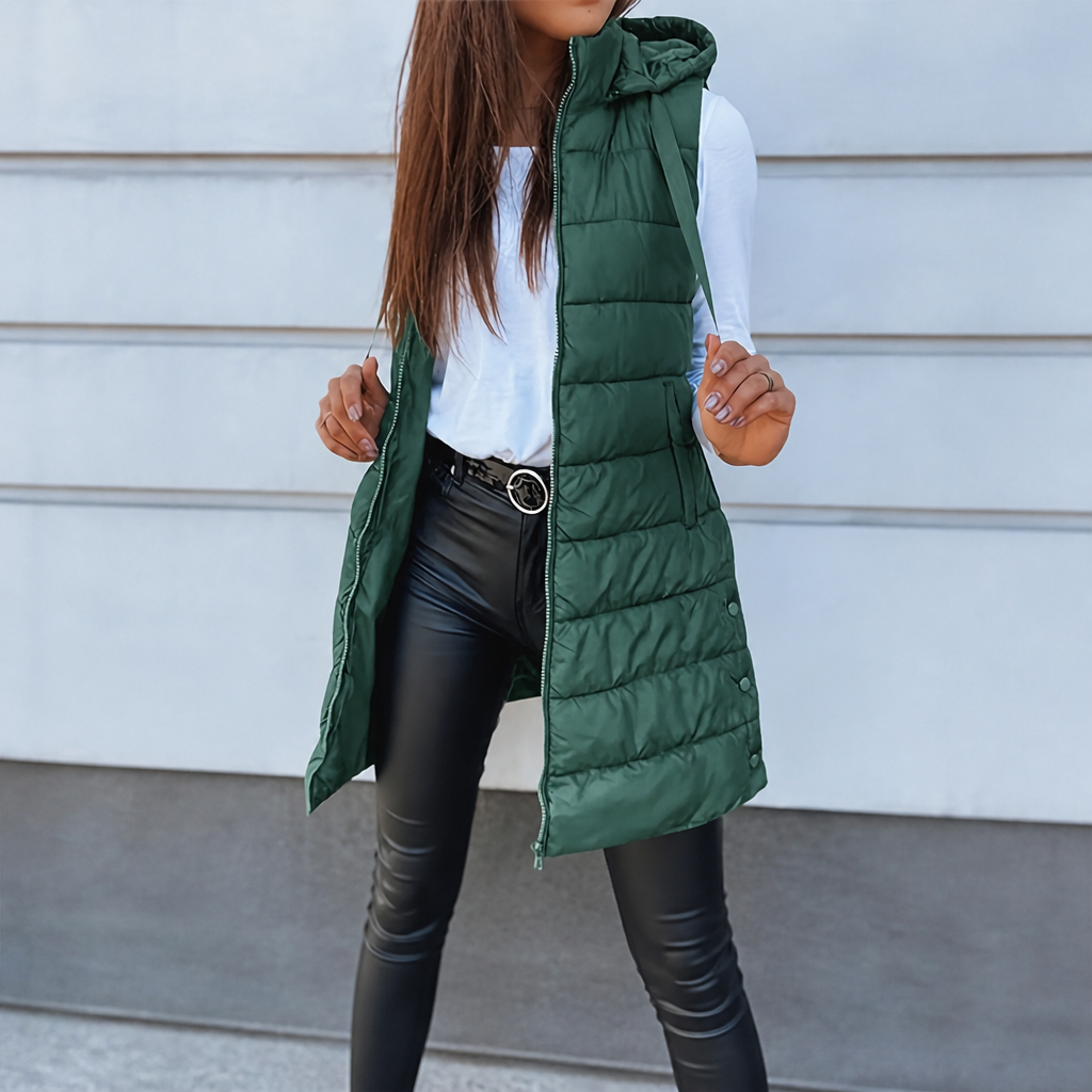 Wearbella – Longline Zip-Up Puffer Vest
