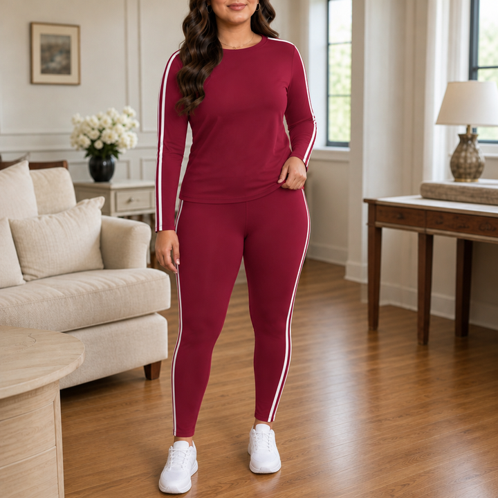 Wearbella – Striped Two-Piece Long-Sleeve Tracksuit