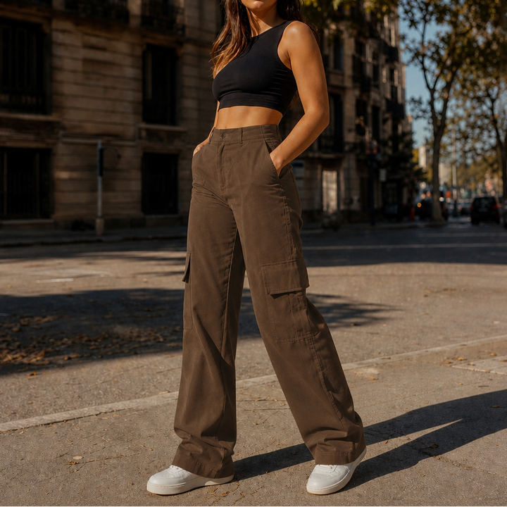 Silhoette – High-Waisted Straight-Leg Cargo Pants