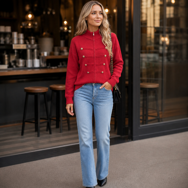 Wearbella – Double-Zip Ribbed Knit Jacket