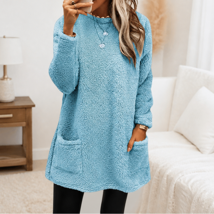 Coreheat – Brushed Fleece-Lined Longline Tunic Top