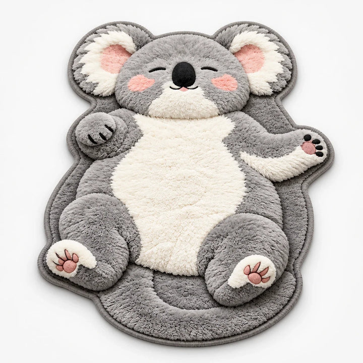 Tabby Tumble – Sleeping Cat-Shaped Plush Area Rug