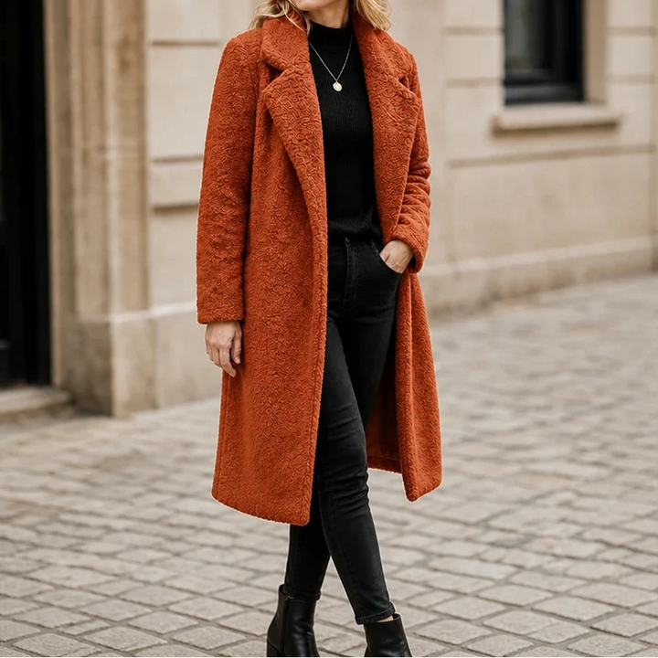 Veloura – Long Teddy Lapel Coat