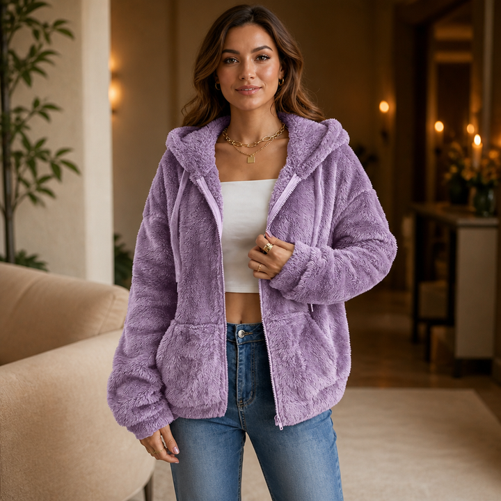 Cloudhug – Hooded Plush Zip-Up Jacket