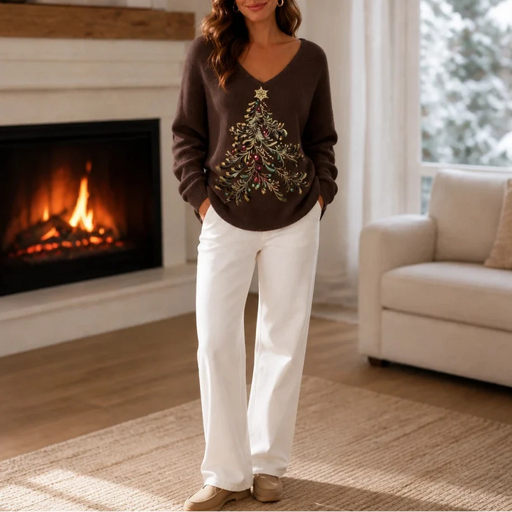 Tinsel & Timber – Christmas Tree Graphic Sweater