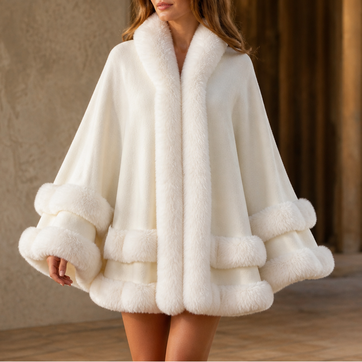 Wearbella – Trimmed Hooded Knit Cape Coat