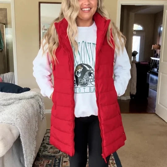 Coverelle – Long Hooded Puffer Vest