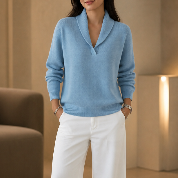 Wrapstead – Shawl Collar Ribbed Knit Pullover Sweater