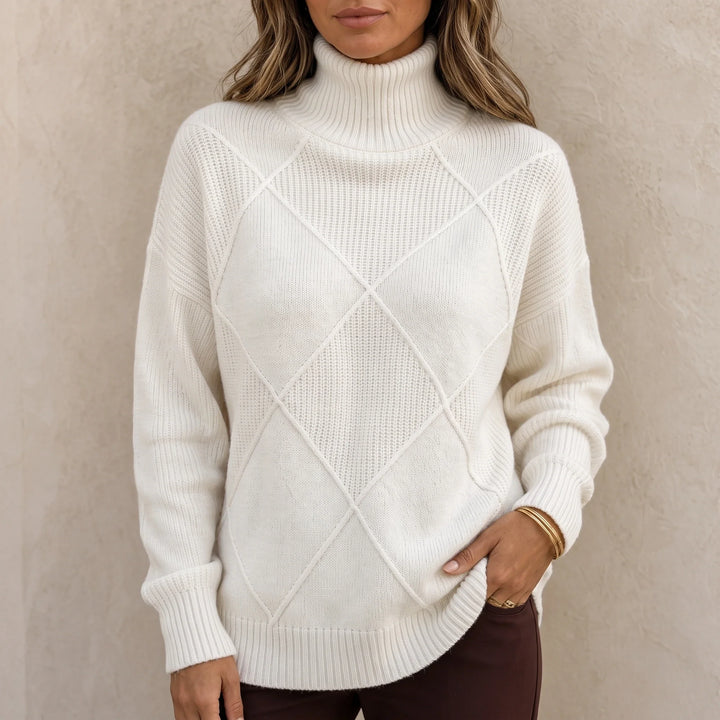 Argylelle – Diamond-Knit Turtleneck Sweater