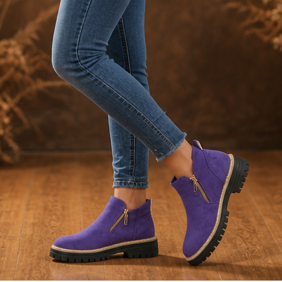 Stridewell – Square-Heel Zip-Up Ankle Boots