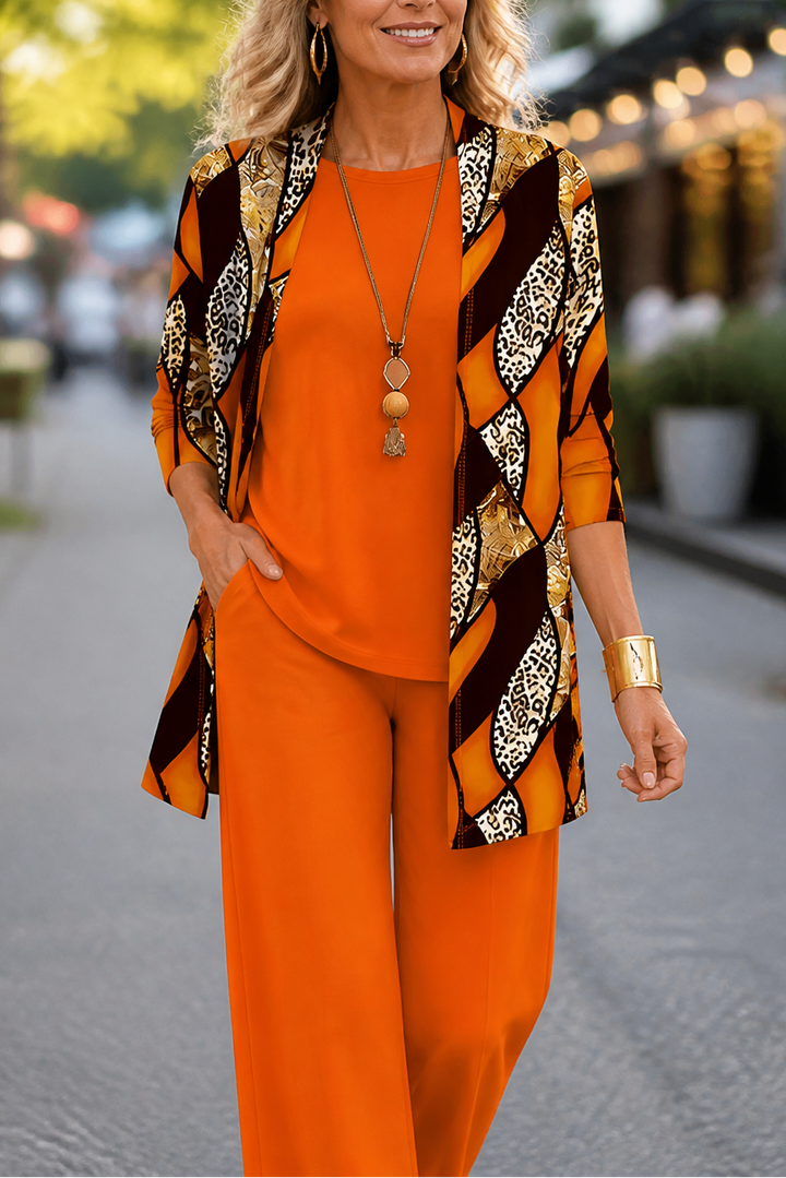 Wearbella – Printed Three-Piece Top And Pants Set
