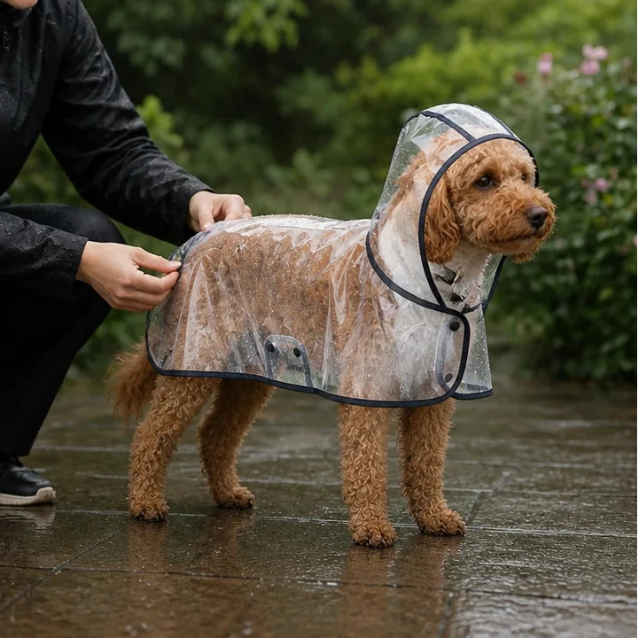 Rainveil – Transparent EVA Dog Raincoat With See-Through Hood