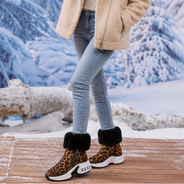 CozyLift – Plush-Cuff Zip-Up Ankle Boots