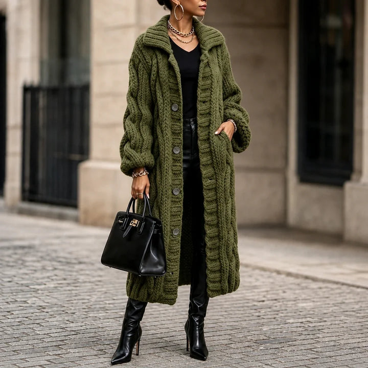 Cablehaven – Oversized Cable-Knit Long Cardigan