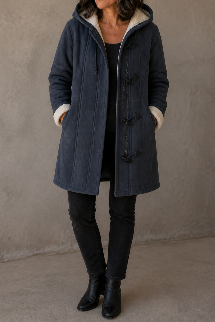 Suedeluxe – Hooded Faux Suede Coat With Plush Lining