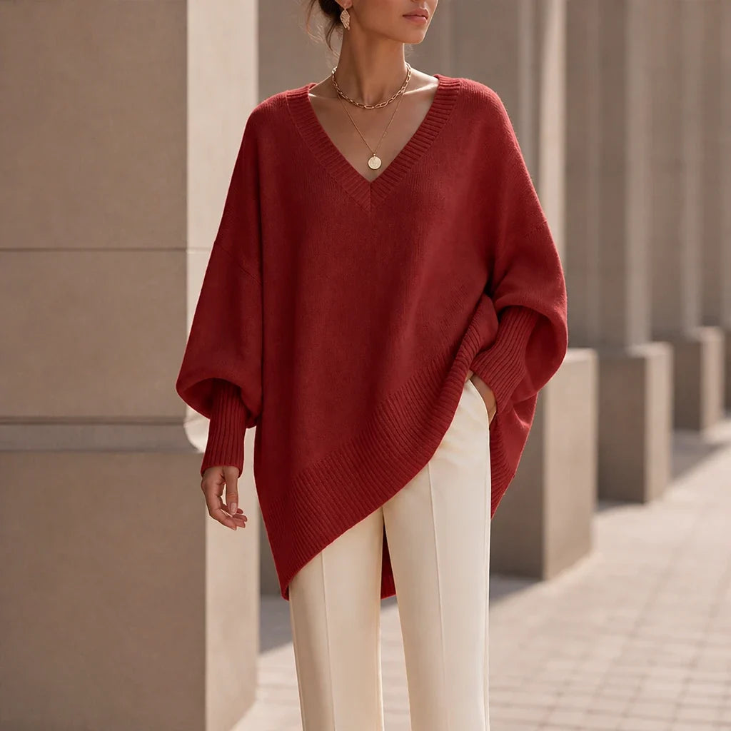 Mayfield – Oversized V-Neck Knit Sweater