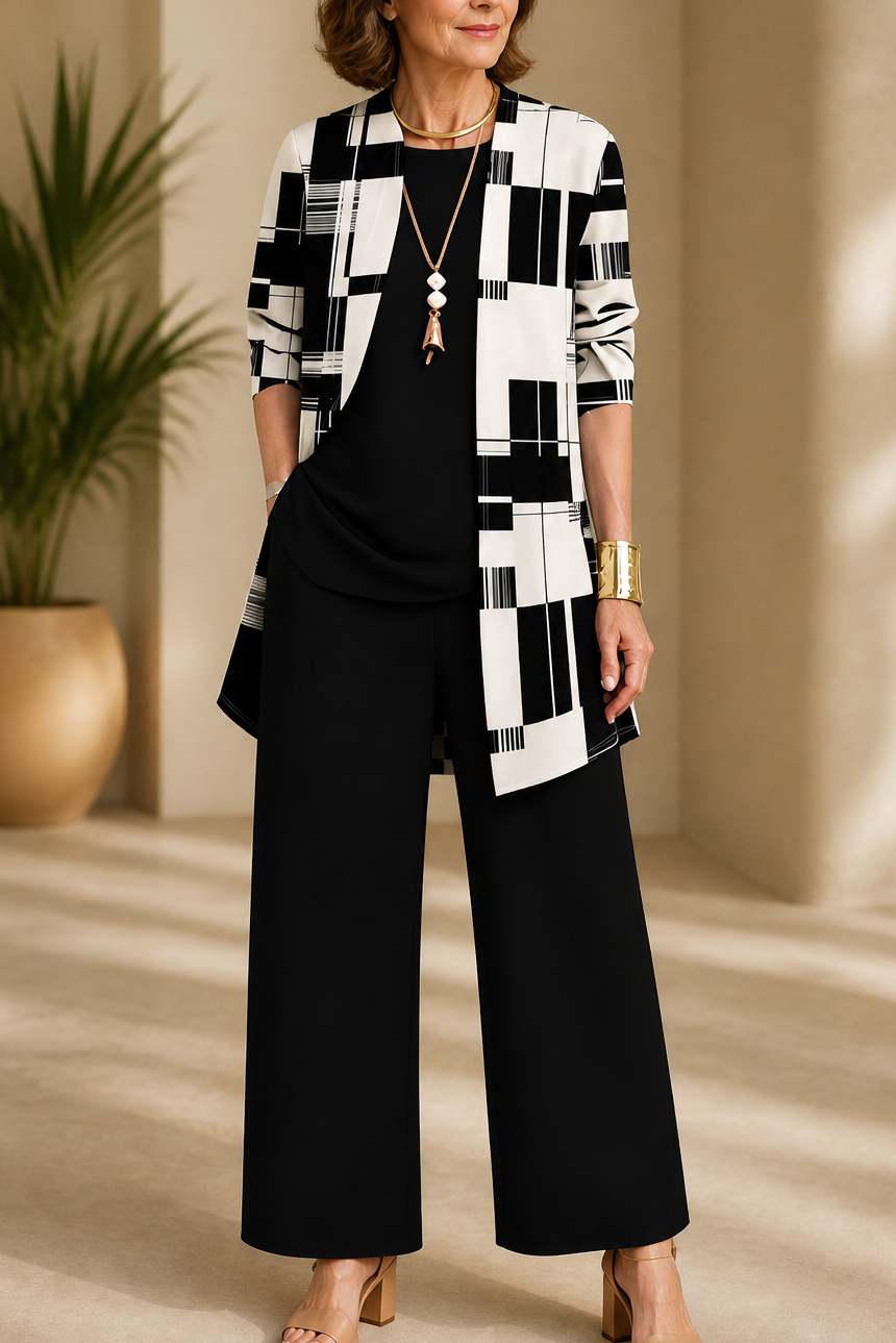 Wearbella – Printed Three-Piece Top And Pants Set