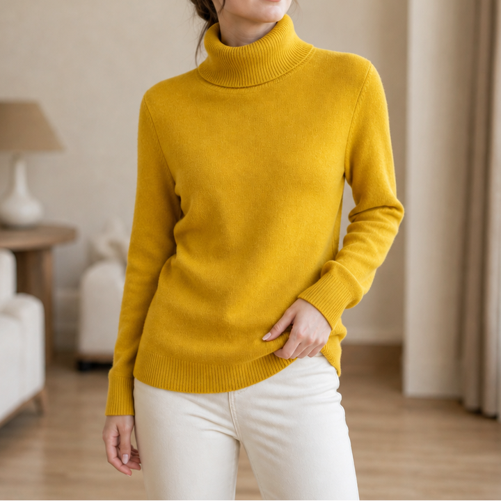 Veluna – Fleece-Lined Turtleneck Sweater
