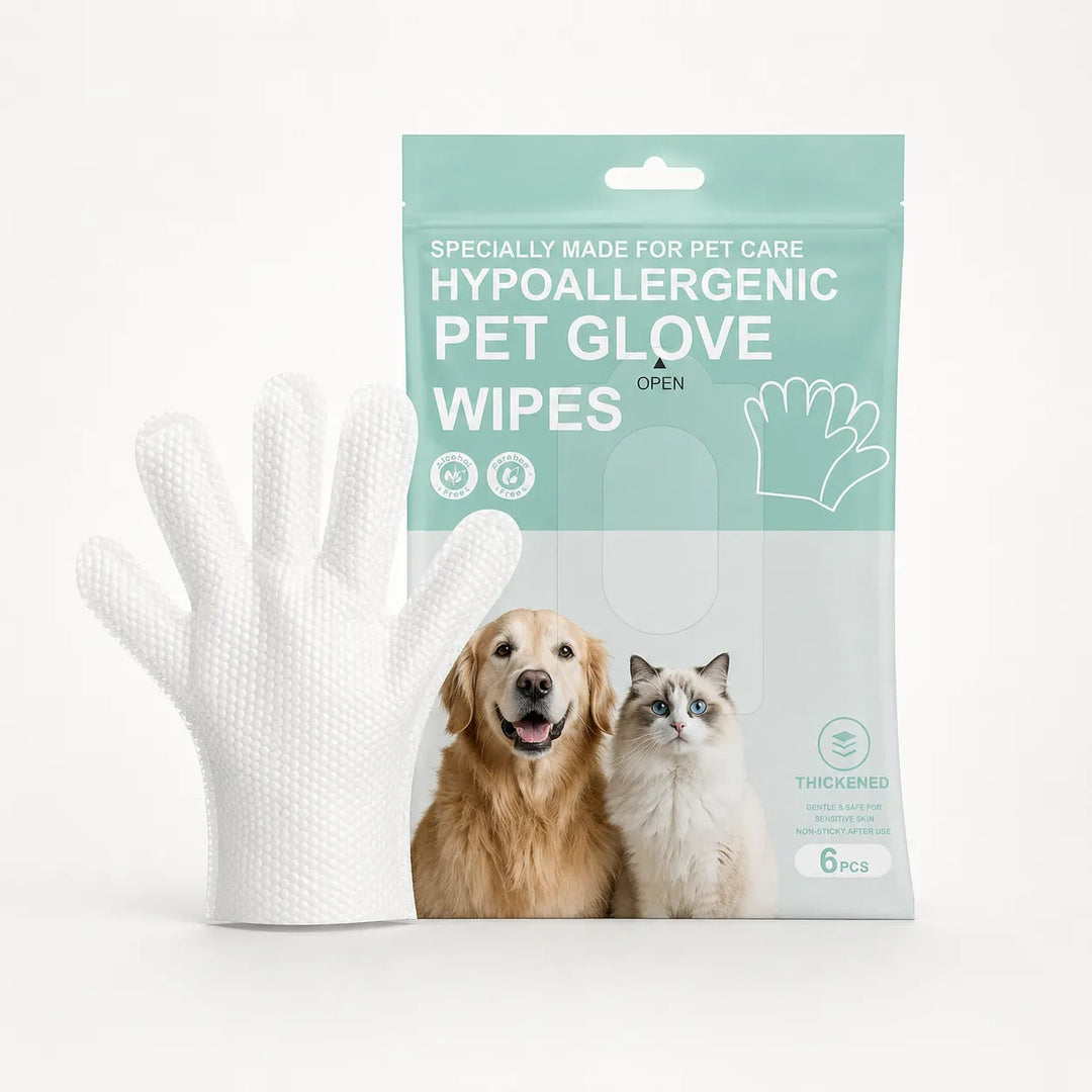 Pawmi – No-Rinse Pet Glove Wipes for Cats & Dogs, 6-Pack