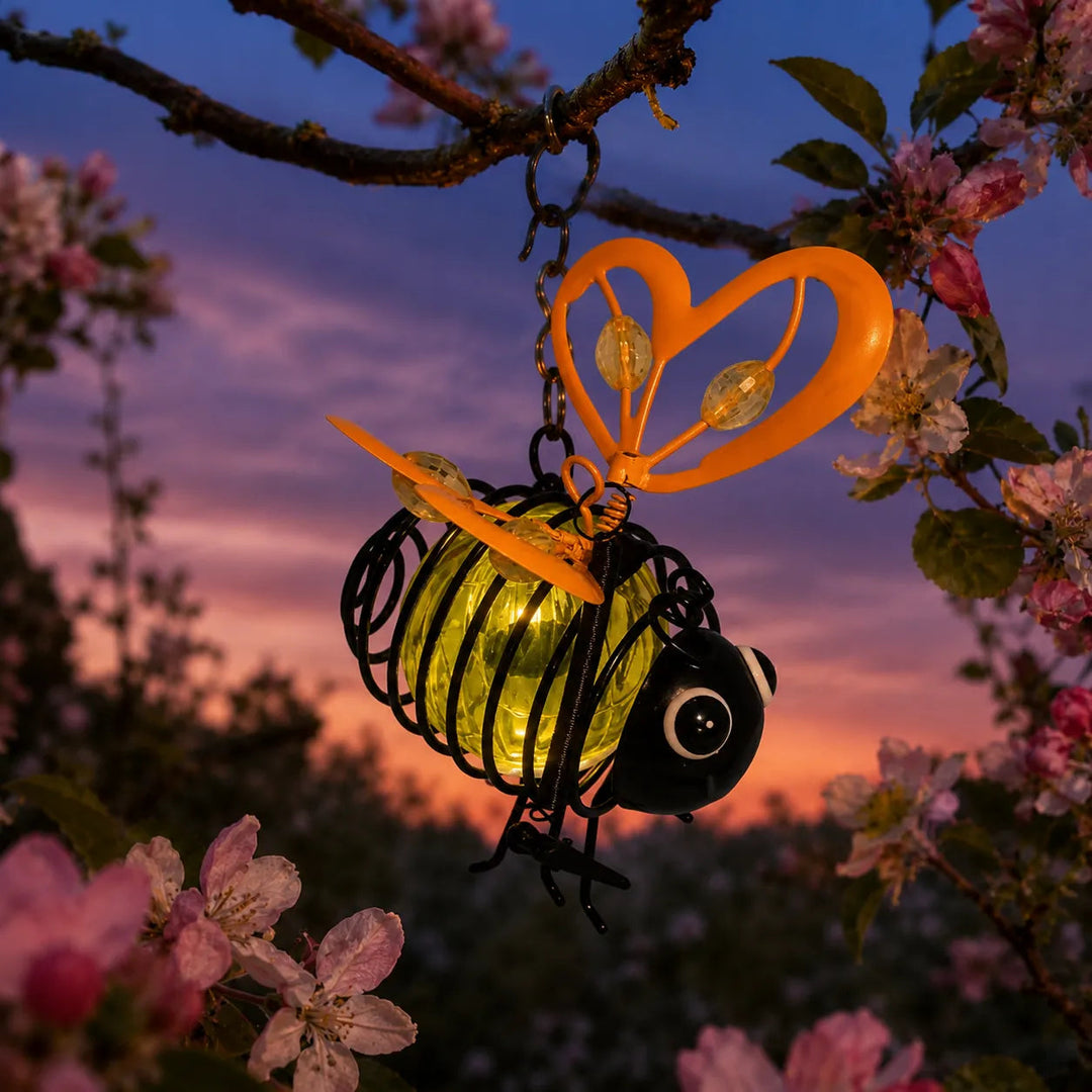Beeloom – Solar Hanging Bee Lamp for Garden – Lark & Clover Beeloom – Solar Hanging Bee Lamp for Garden – Lark & Clover