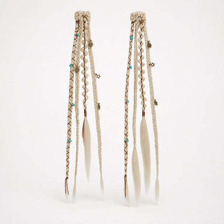 Wildera – Boho Beaded Clip-In Braid Extensions with Charms