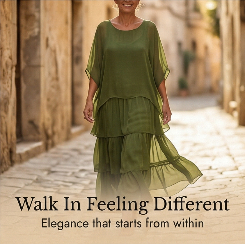 Velara™ – Flowing Tiered Chiffon Maxi Dress