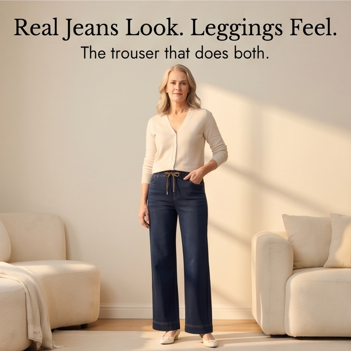 Velora™ – Drawstring Wide-Leg Comfort Jeans
