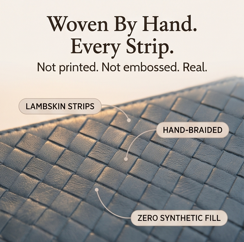 Veloura™ – Handwoven Lambskin Card Wallet