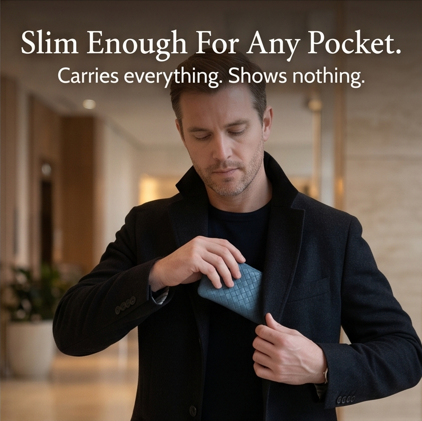 Veloura™ – Handwoven Lambskin Card Wallet