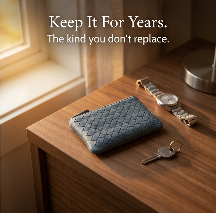 Veloura™ – Handwoven Lambskin Card Wallet