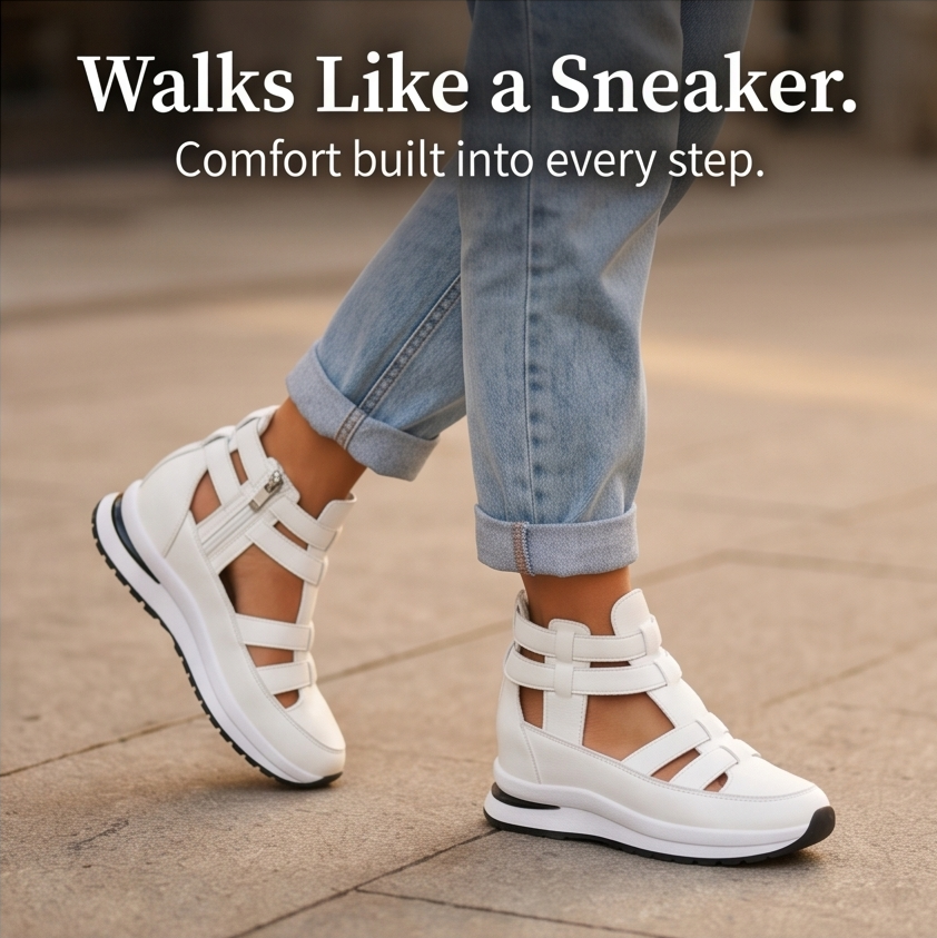 Veluna™ - Caged Wedge Sandals with Hidden Platform