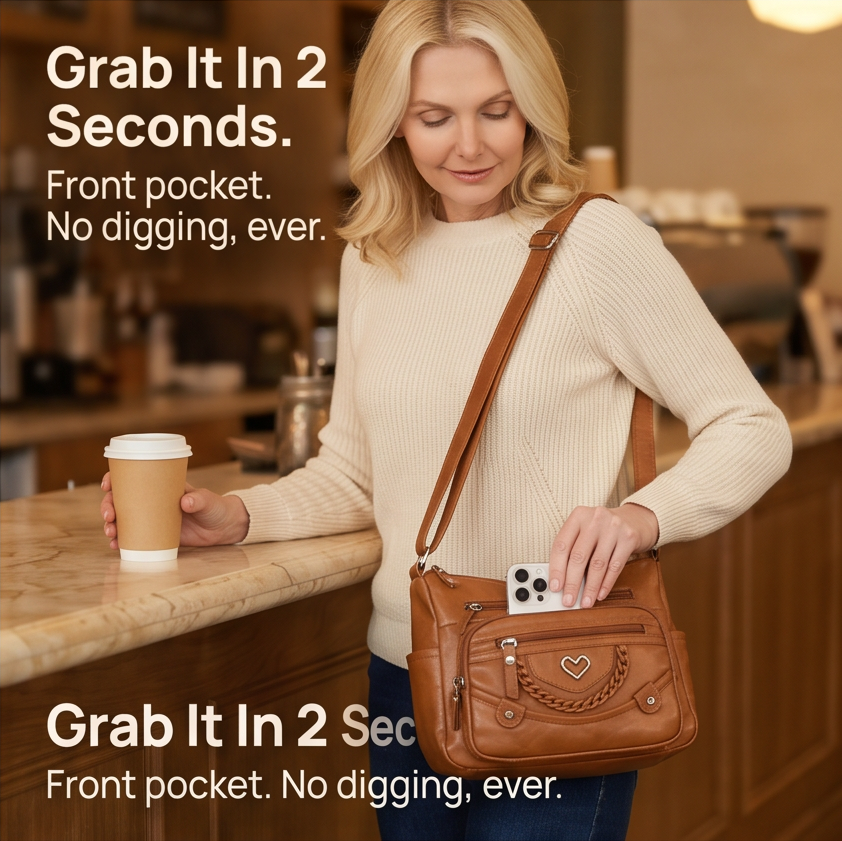 Veluna™ – Multi-Pocket Crossbody Bag for Everyday Carry