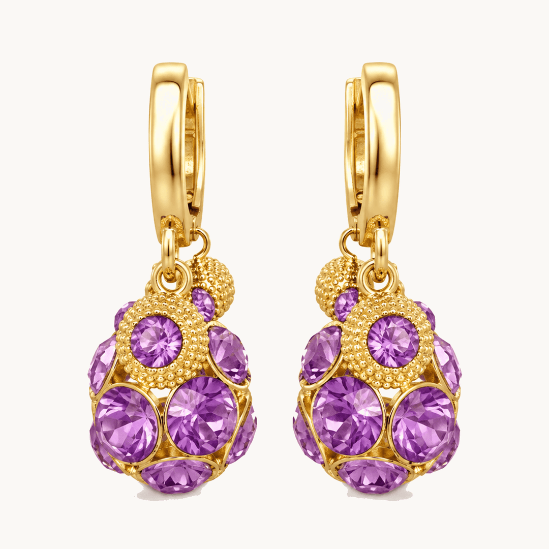 Violetta™ Romantic Amethyst Crystal Earrings for Her Amethyst