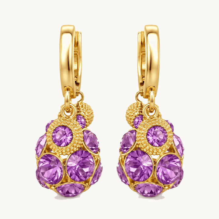 Violetta™ Romantic Amethyst Crystal Earrings for Her Amethyst