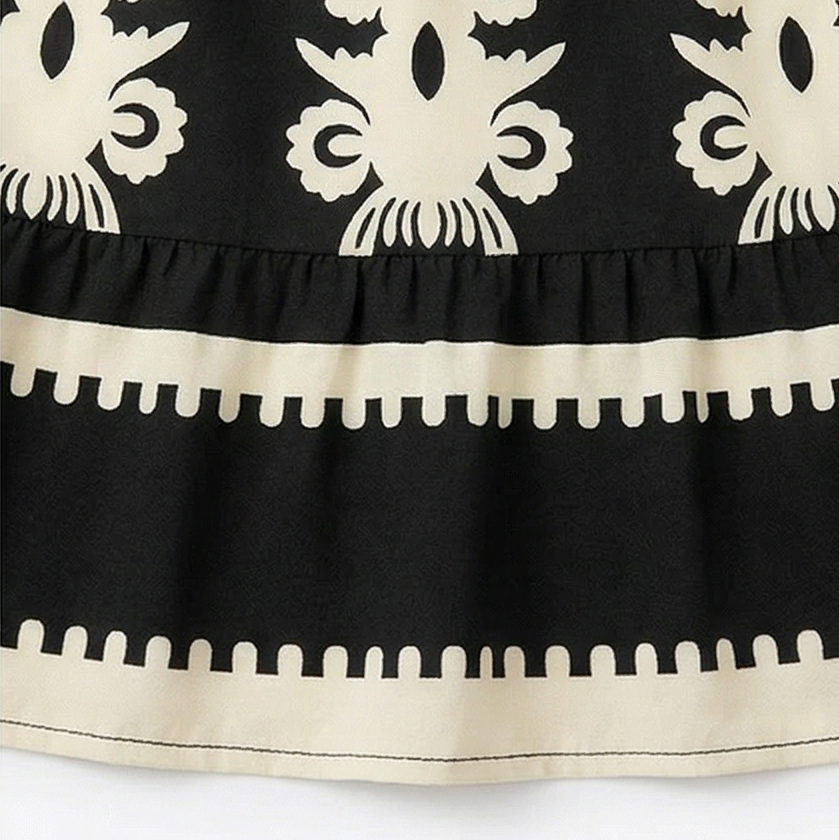 Vivara™ – Baroque Print Flutter Sleeve Maxi Dress