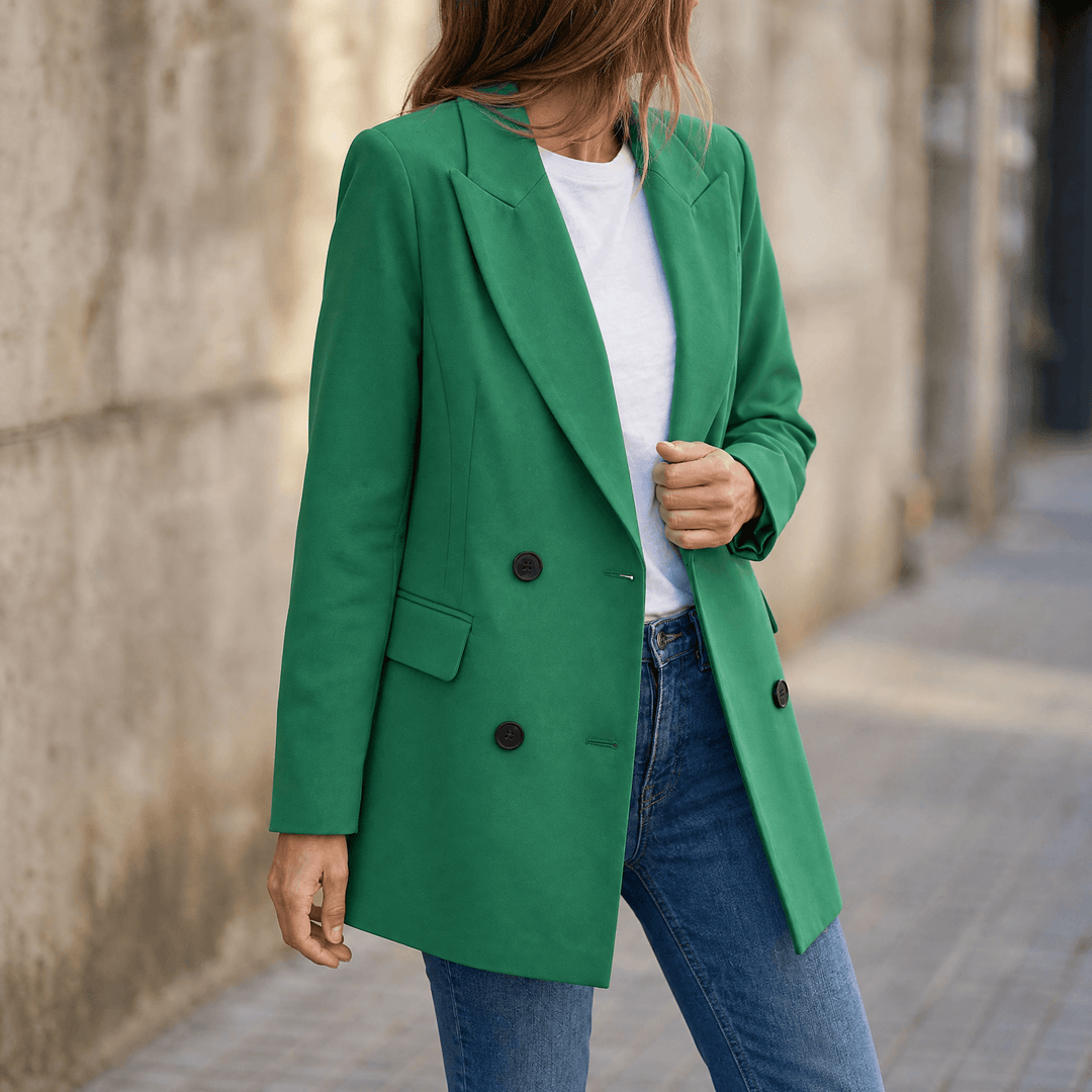 Vivara™ Everyday Double Breasted Blazer Green / S