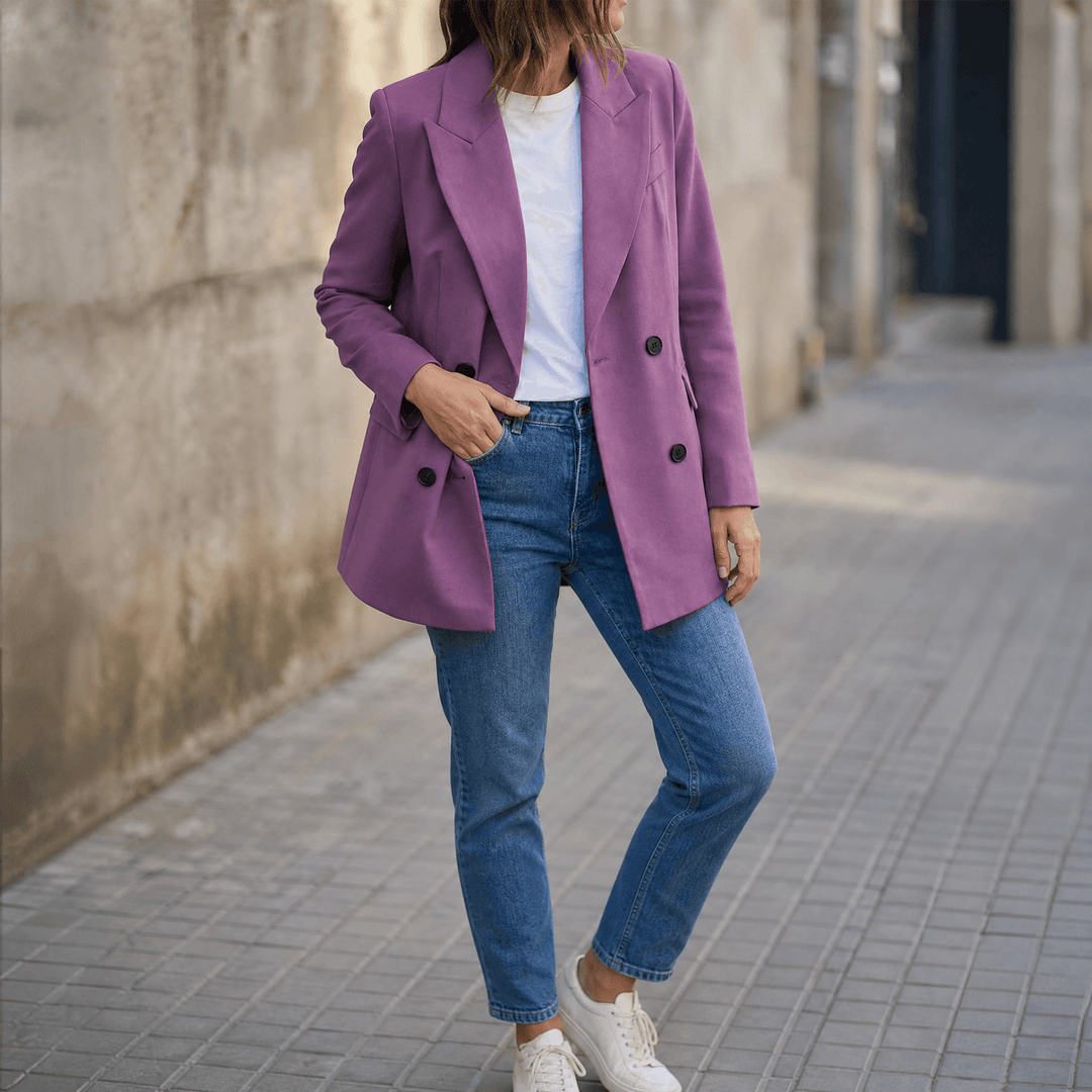 Vivara™ Everyday Double Breasted Blazer Purple / S
