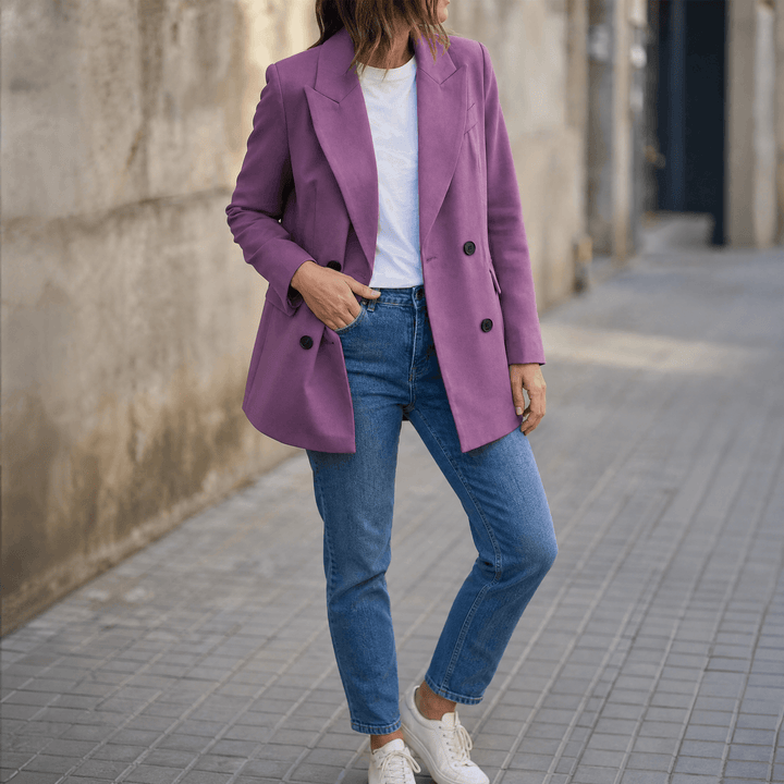 Vivara™ Everyday Double Breasted Blazer Purple / S