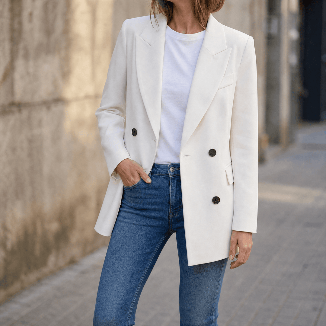 Vivara™ Everyday Double Breasted Blazer White / S