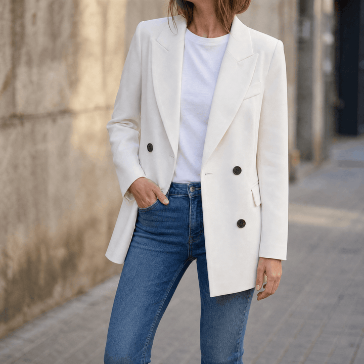 Vivara™ Everyday Double Breasted Blazer White / S