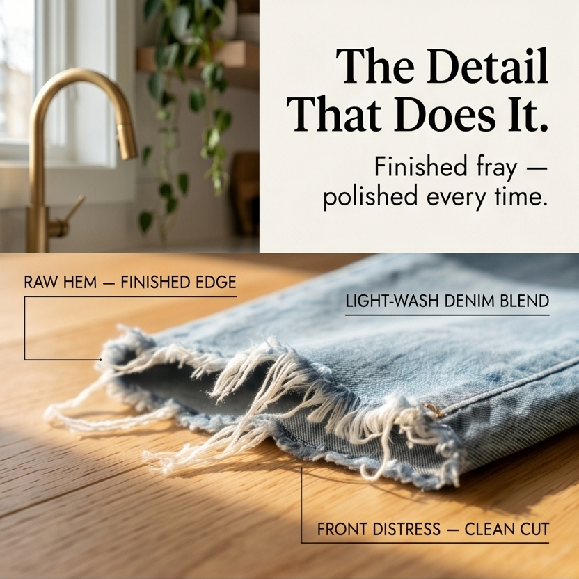 Wearbella™ – Frayed Hem 7/8 Jeans